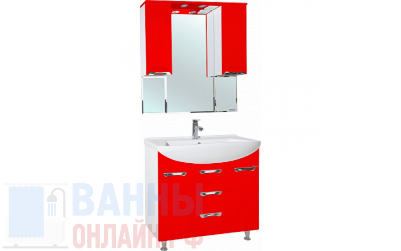 Мебель для ванной Bellezza Альфа 90 красная