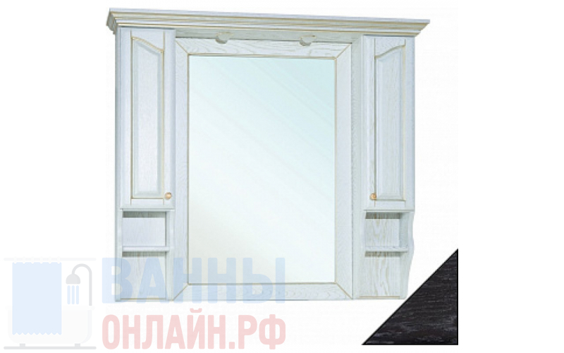 Зеркало-шкаф Bellezza Рим 120 черное патина серебро