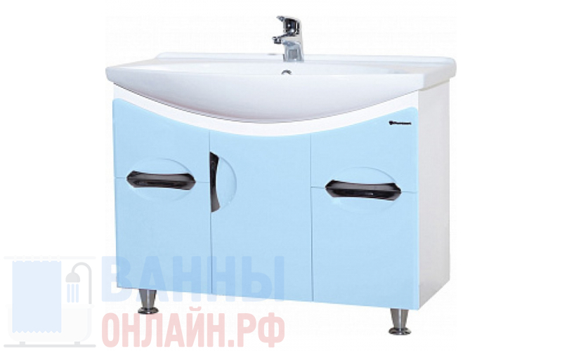 Тумба с раковиной Bellezza Лагуна 85 голубая