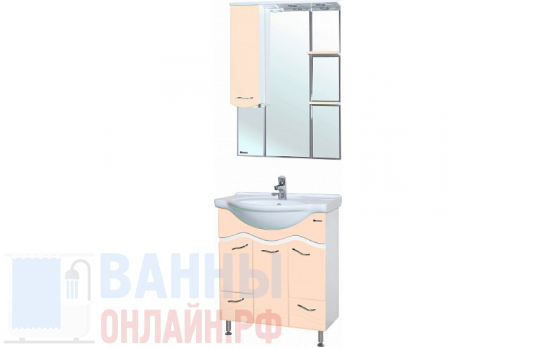 Мебель для ванной Bellezza Мари 75 белая/бежевая