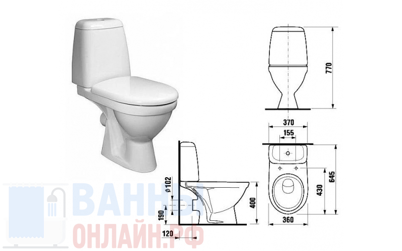 Унитаз Baltic 360x645x770