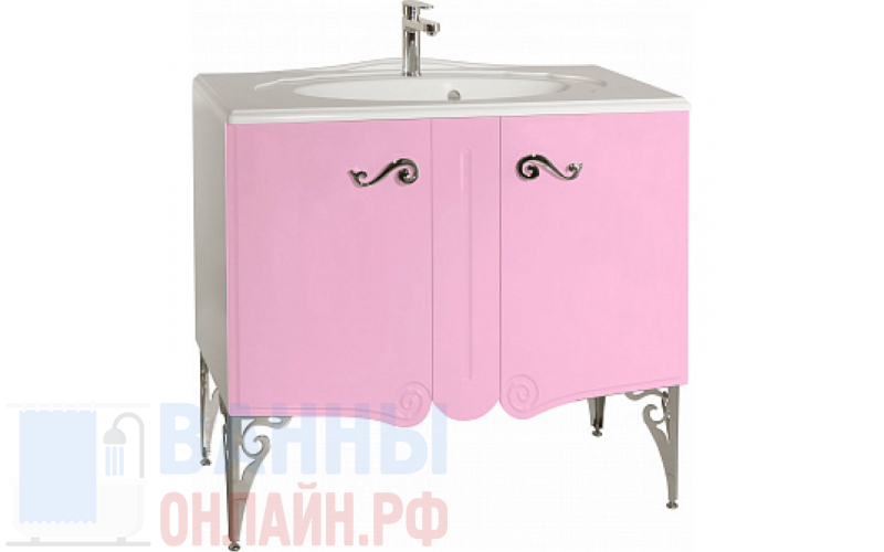 Тумба с раковиной Bellezza Эстель 80 розовая
