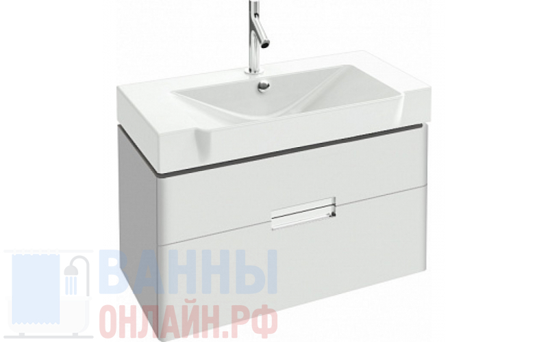 Тумба с раковиной Jacob Delafon Reve 80 белая, 2 ящика