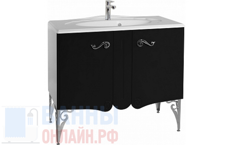 Тумба с раковиной Bellezza Эстель 90 черная