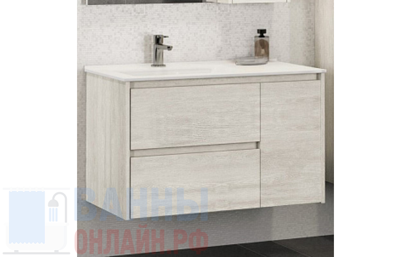 Тумба с раковиной Comforty Бремен 90 дуб белый