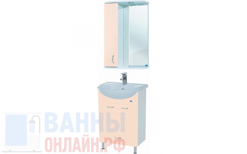Мебель для ванной Bellezza Уют 55 с нижним ящиком бежевая