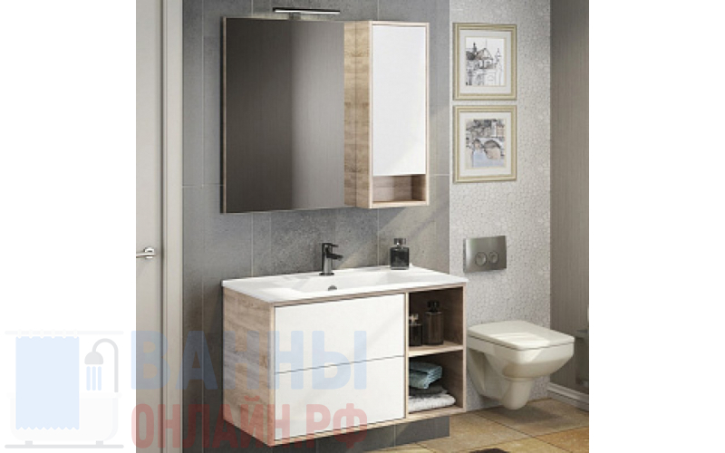 Мебель для ванной Comforty Гамбург 90 дуб сонома