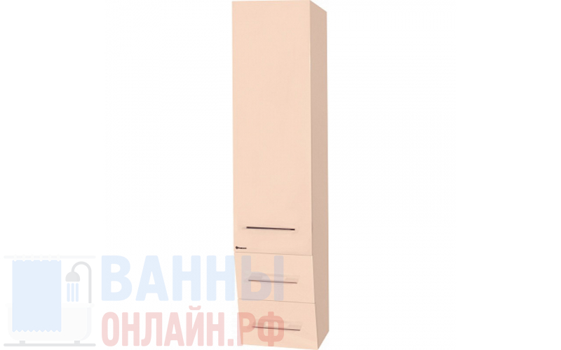 Шкаф-пенал Opadiris Тибет 40 R светлое дерево, матовое стекло с бельевой корзиной