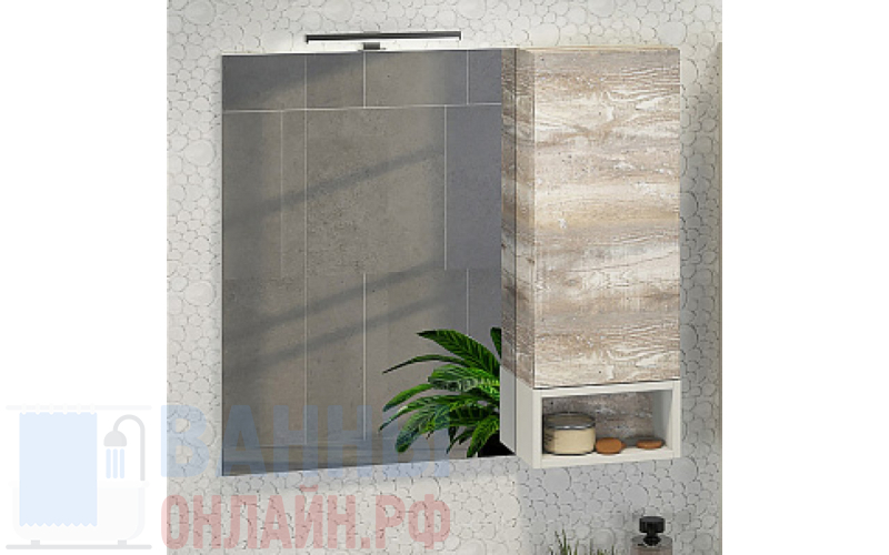 Зеркало-шкаф Comforty Турин 90 дуб бежевый