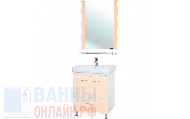 Мебель для ванной Bellezza Мари Волна 70 белая/бежевая