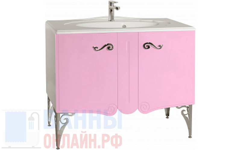 Тумба с раковиной Bellezza Эстель 100 розовая