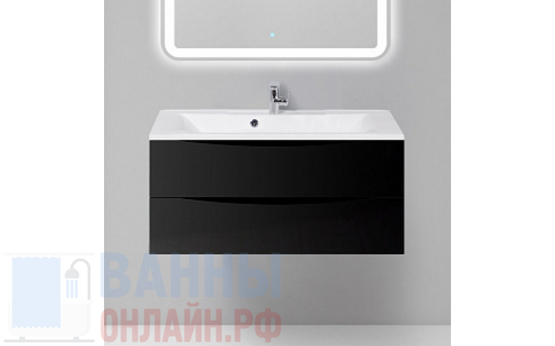 Тумба с раковиной BelBagno Marino 100 nero lucido