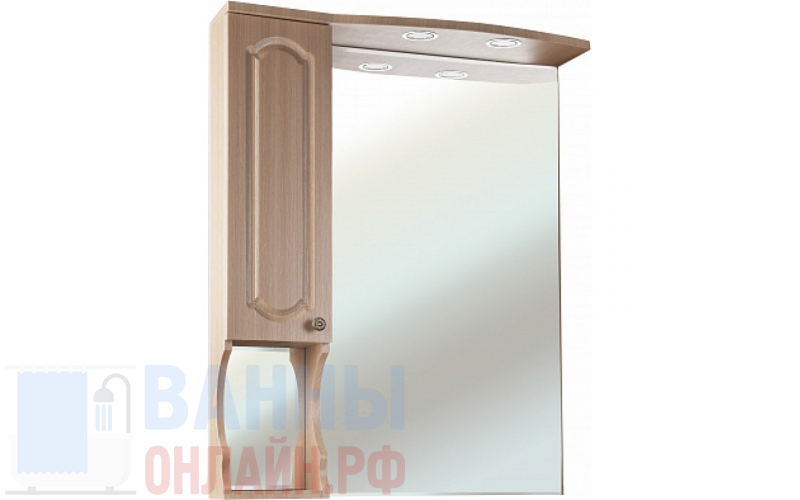 Зеркало-шкаф Bellezza Камелия 75 L светлый лен
