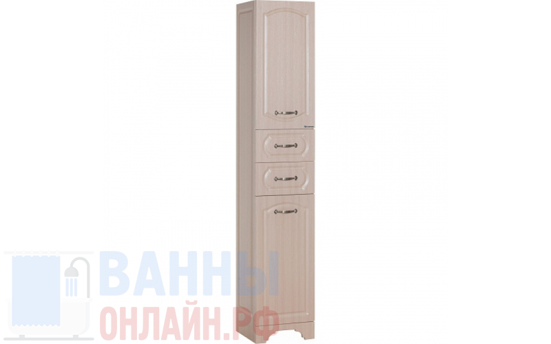 Шкаф-пенал Bellezza Камелия 35 с бельевой корзиной R светлый лен