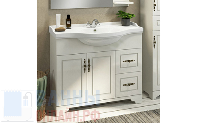 Тумба с раковиной Comforty Севилья 100 слоновая кость