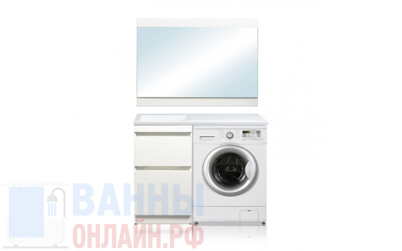 Тумба напольная "Даллас 110", Люкс белая, PLUS