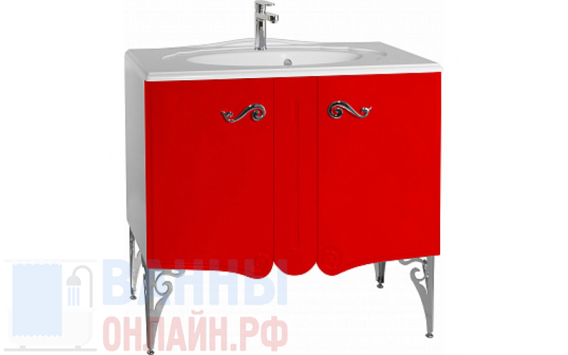 Тумба с раковиной Bellezza Эстель 80 красная