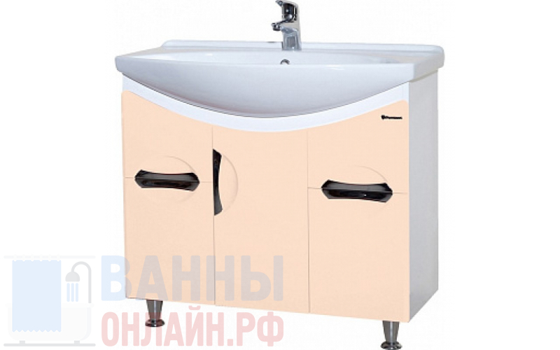 Тумба с раковиной Bellezza Лагуна 85 бежевая