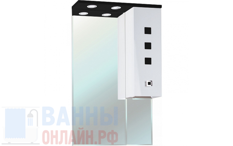 Зеркало-шкаф Bellezza Натали 60 R белый с черным