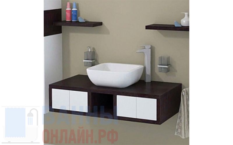 Тумба с раковиной Акватон Интегро 100 венге /ящики