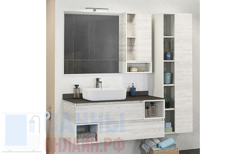 Мебель для ванной Comforty Прага 120 дуб белый