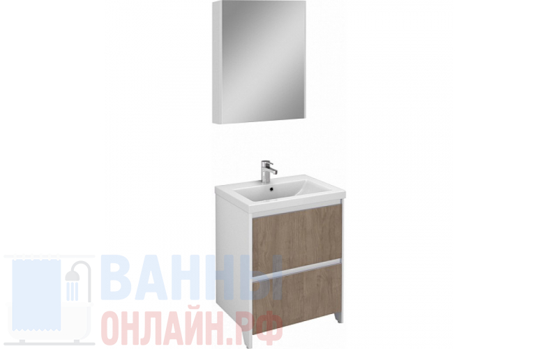 Мебель для ванной Velvex Klaufs 60.2Y белая, шатанэ, напольная