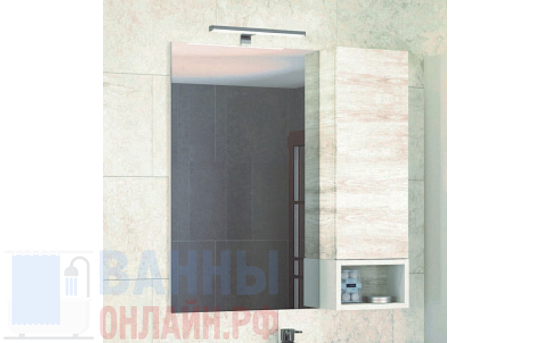 Зеркало-шкаф Comforty Прага 75 дуб белый