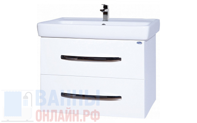 Тумба с раковиной Bellezza Рокко 80 подвесная белая 2 ящика