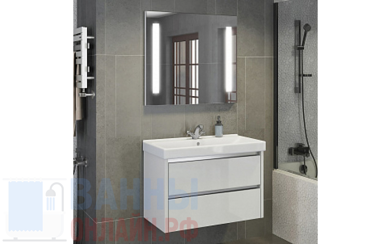 Мебель для ванной Comforty Дублин 75 белый глянец