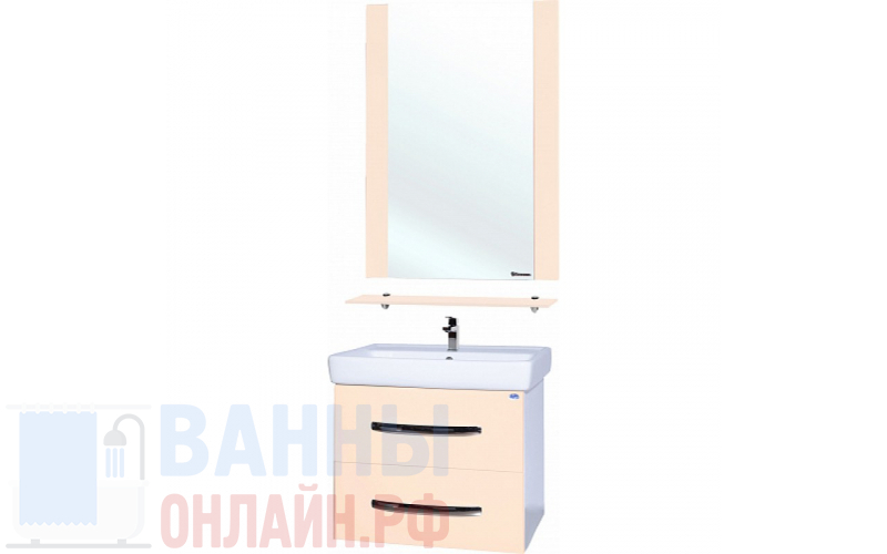 Мебель для ванной Bellezza Рокко 60 подвесная бежевая 2 ящика