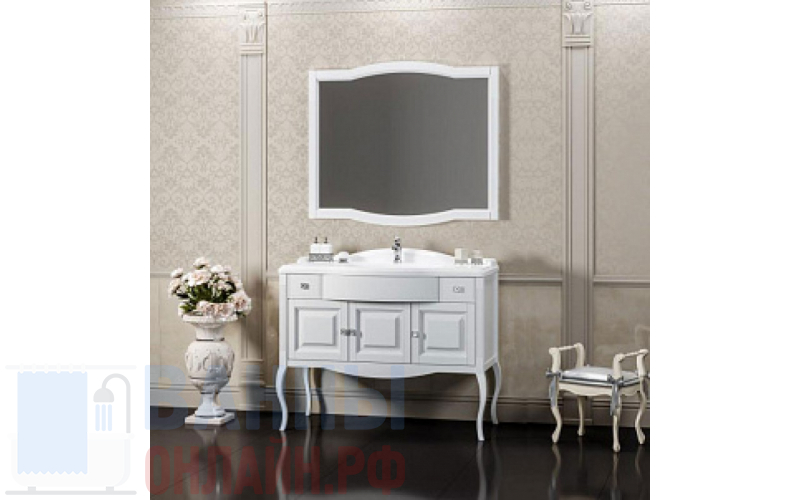 Мебель для ванной Opadiris Лаура 100 белая, с раковиной из литьевого мрамора