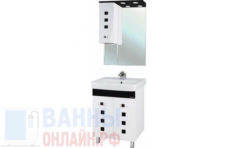 Мебель для ванной Bellezza Натали 60 белая с черным