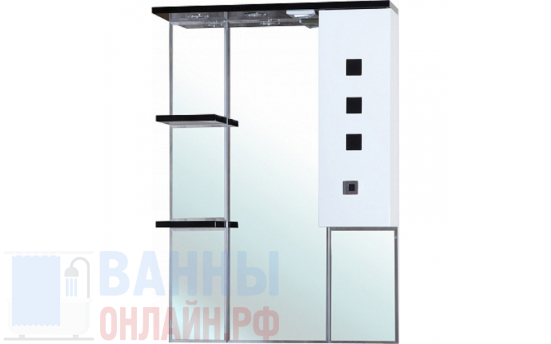 Зеркало-шкаф Bellezza Натали 80 R белый с черным