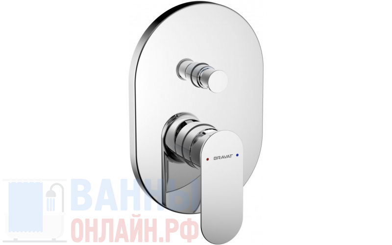 Смеситель Bravat Gina PB865104CP-2-ENG для ванны с душем