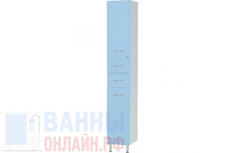 Шкаф-пенал Bellezza Уют 35 L голубой