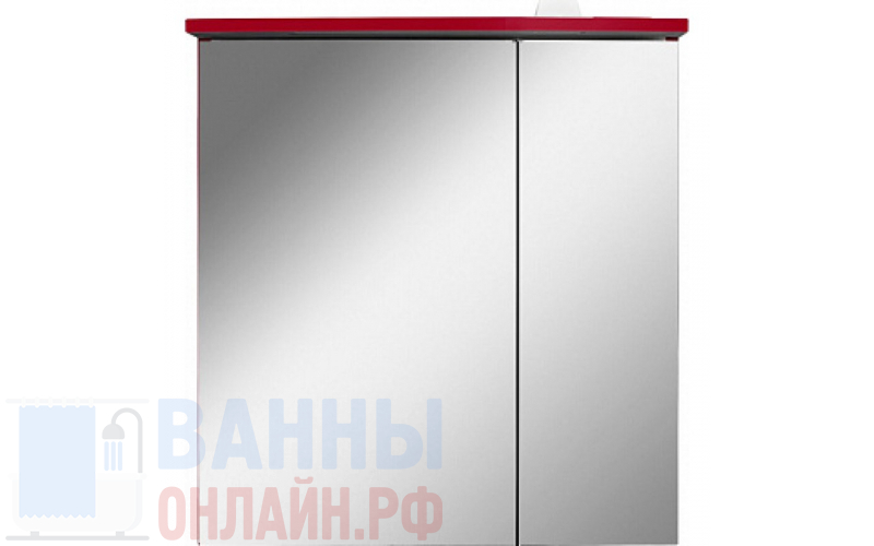 Зеркало-шкаф Am.Pm Spirit V2.0 60 R с LED-подсветкой, красный глянец