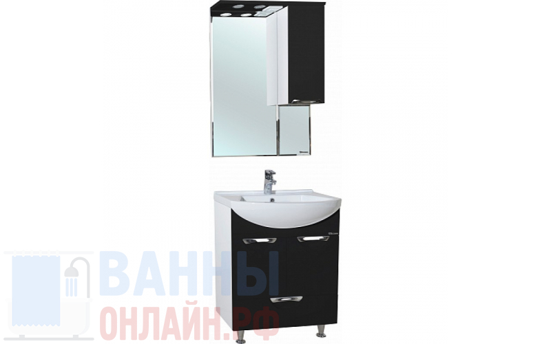 Мебель для ванной Bellezza Альфа 55 черная с нижним ящиком