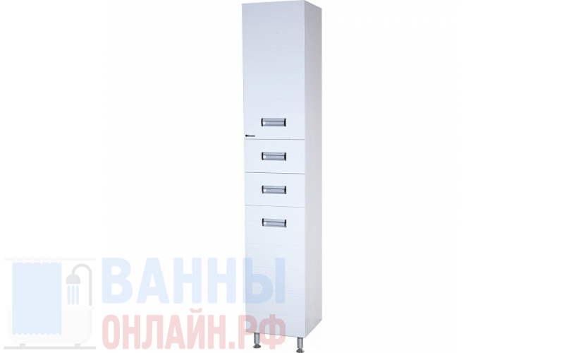 Шкаф-пенал Bellezza Сиена 35 L белый с бельевой корзиной