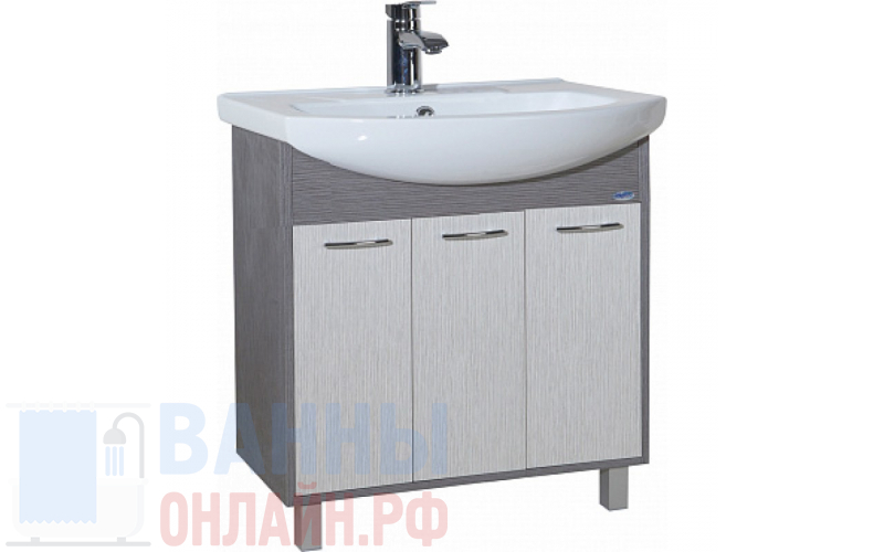 Тумба с раковиной Bellezza Смарт 85 орфео серый/орфео белый