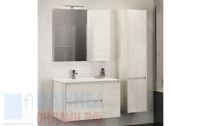 Мебель для ванной Comforty Бремен 90 дуб белый