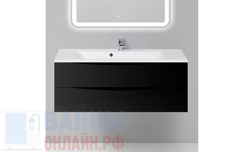 Тумба с раковиной BelBagno Marino 120 nero lucido