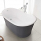 Отдельностоящая, овальная акриловая ванна,хром BelBagno BB32-CF36 Серый матовый фото 1