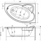 Акриловая ванна Aquanet Sarezo 160x100 R фото 2