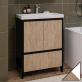 Мебель для ванной Velvex Klaufs 60.2D.1Y белая, шатанэ, напольная фото 2