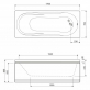 Акриловая ванна Cezares MODENA-170-70-41 1700x700x410 фото 3
