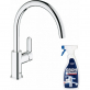 Смеситель Grohe BauEdge 31367000 для кухонной мойки + Средство для очистки Grohe Grohclean 48166000 фото 1