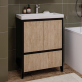 Мебель для ванной Velvex Klaufs 60.2D.1Y черная, шатанэ, напольная фото 5